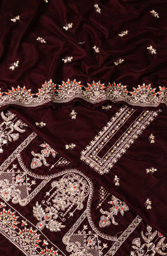 Exclusive Embroidered Velvet Collection-Design 01