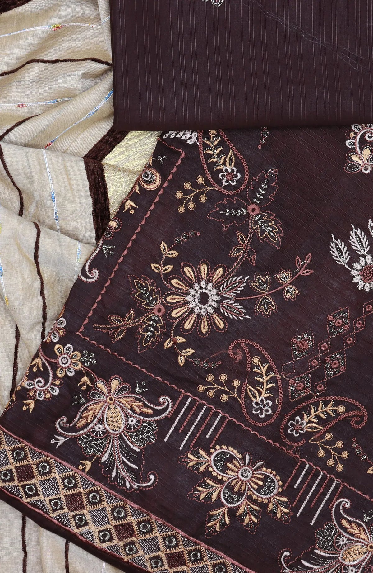 Lavish Unstitched Luxury Embroidered Lawn With Fancy Dupatta Collection 2024 - Design 02