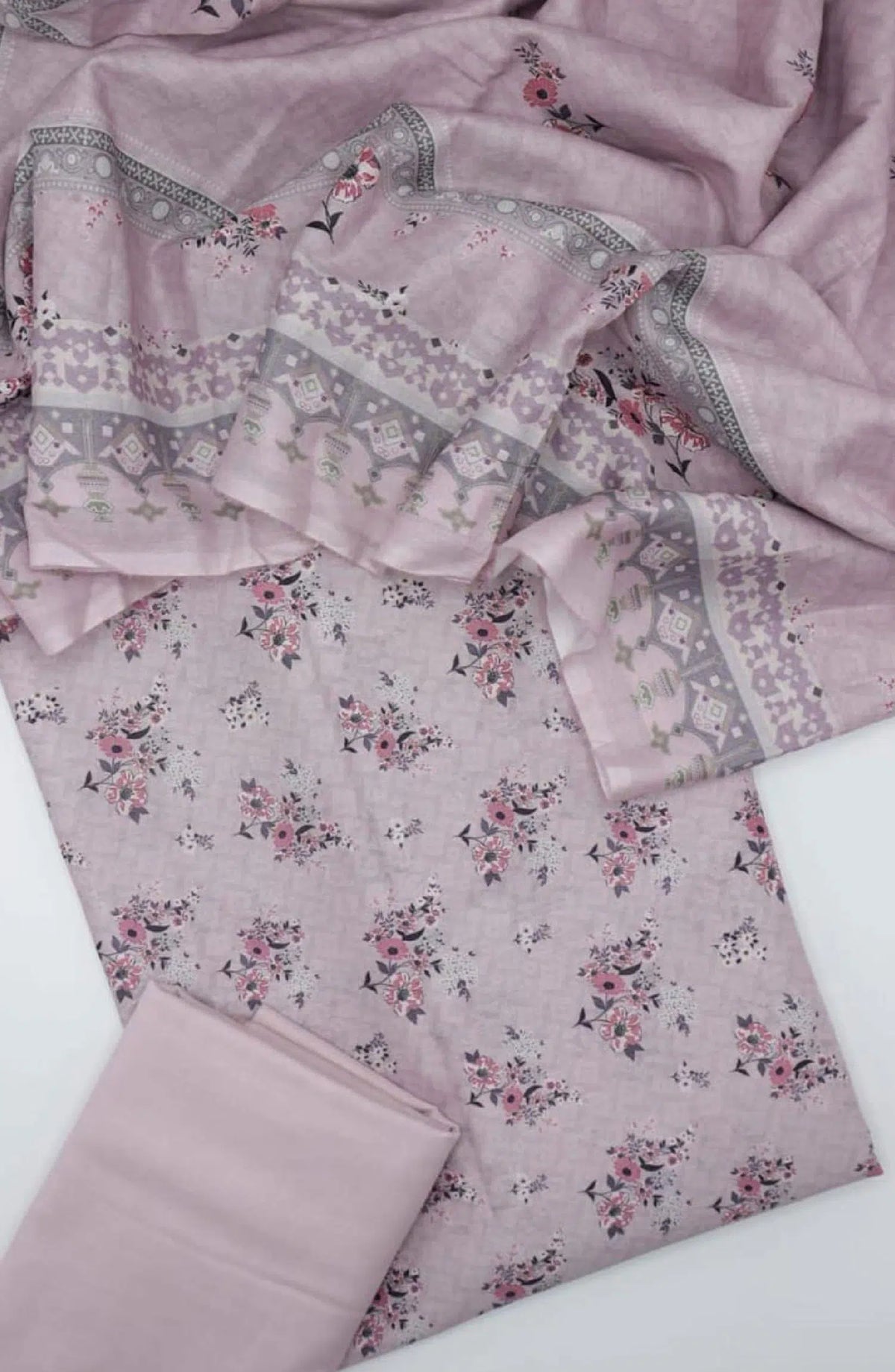 Pastels Vol-2 Mother's Printed Lawn Collection 2024 By Amna Khadija - Design 02