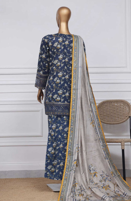 Malika by Sadabahar Embroidered Stitched 3 Piece - D-02 - SD25M - Blue - Summer Collection