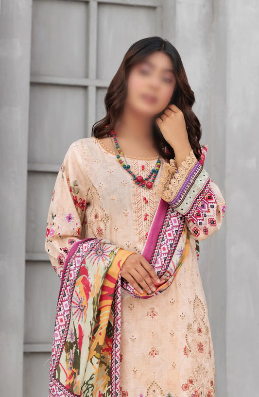 Jasmine Lawn Dora Digital Print Embroidered Collection 2024 - Design 02