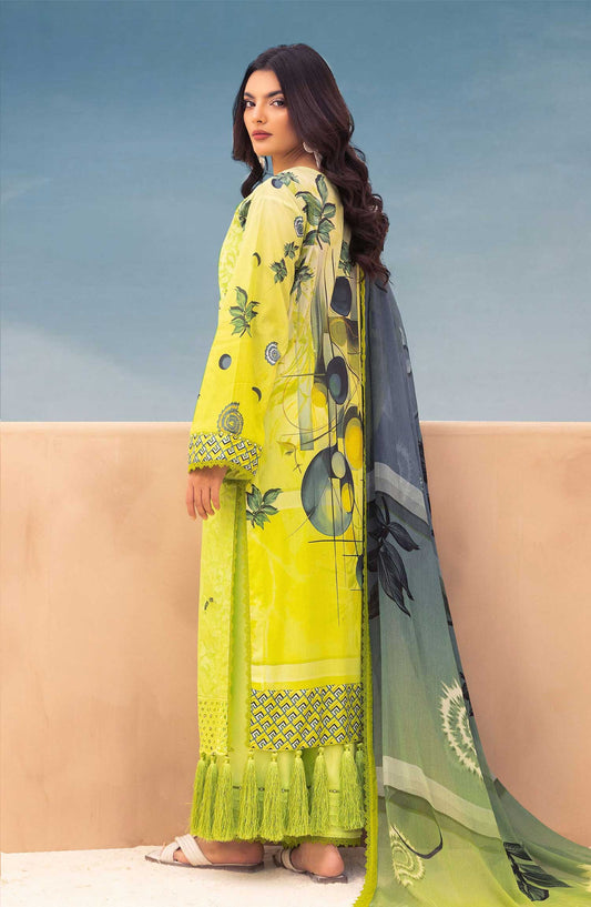 Mahees Rang e Bahar by Riaz Arts Chikankari Lawn Unstitched 3 Piece - D-02 - RA25MCL - Lime Green - Summer Collection