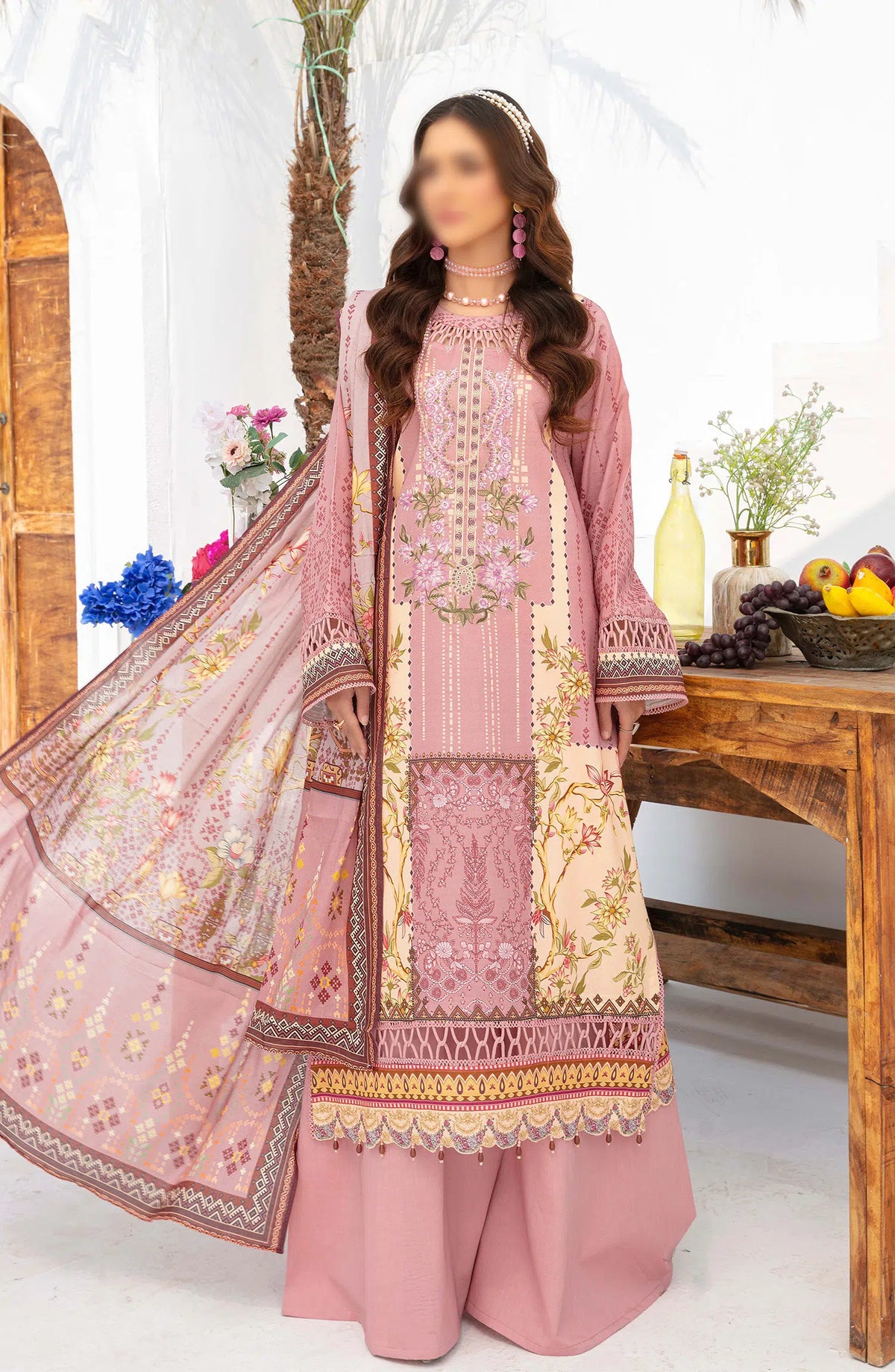 Saira Bano Printed Embroidered Lawn Collection - Design 02