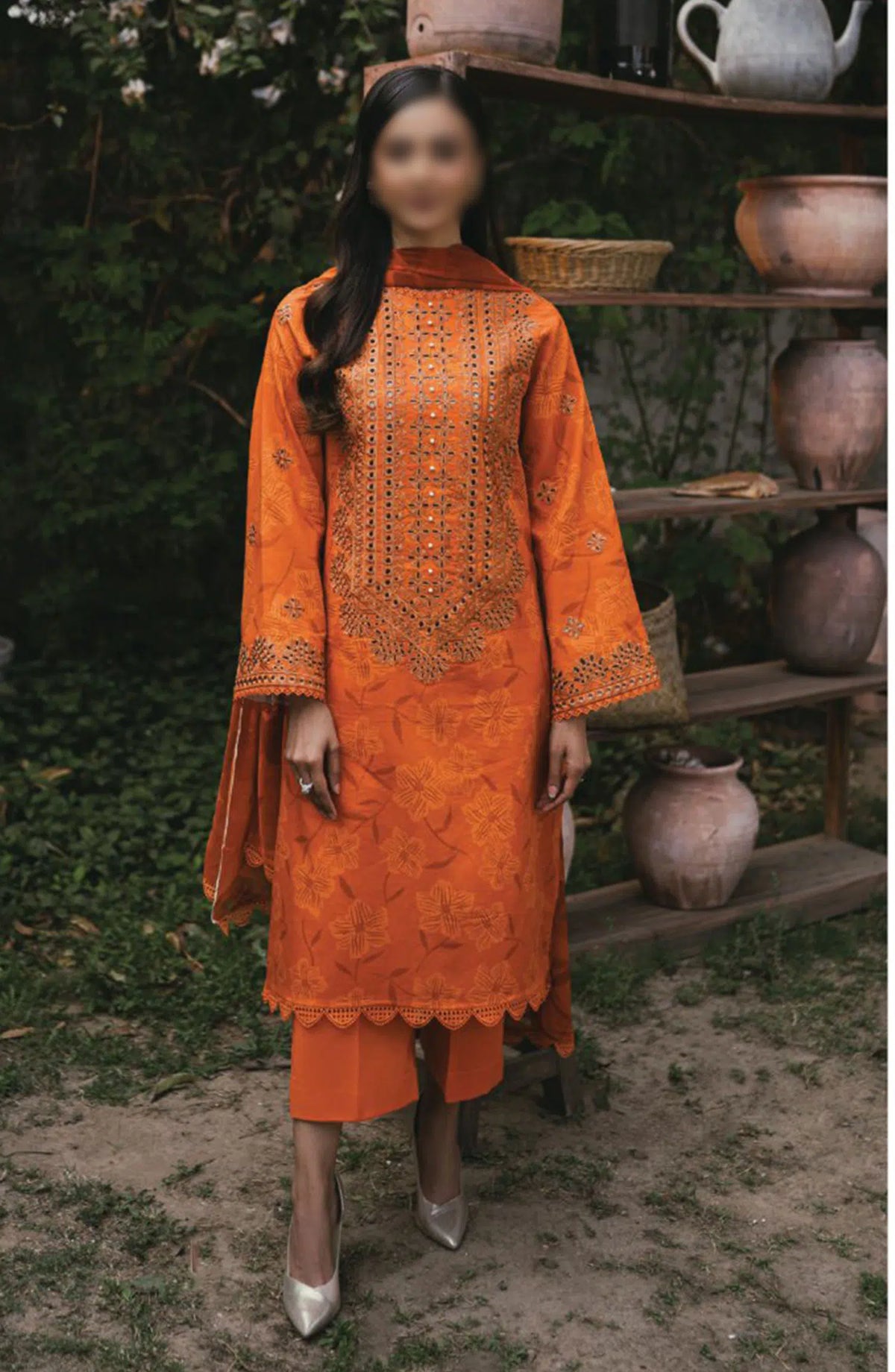 Gardenia Vol 02 Embroidered Print Lawn Collection By Humdum - Design 02
