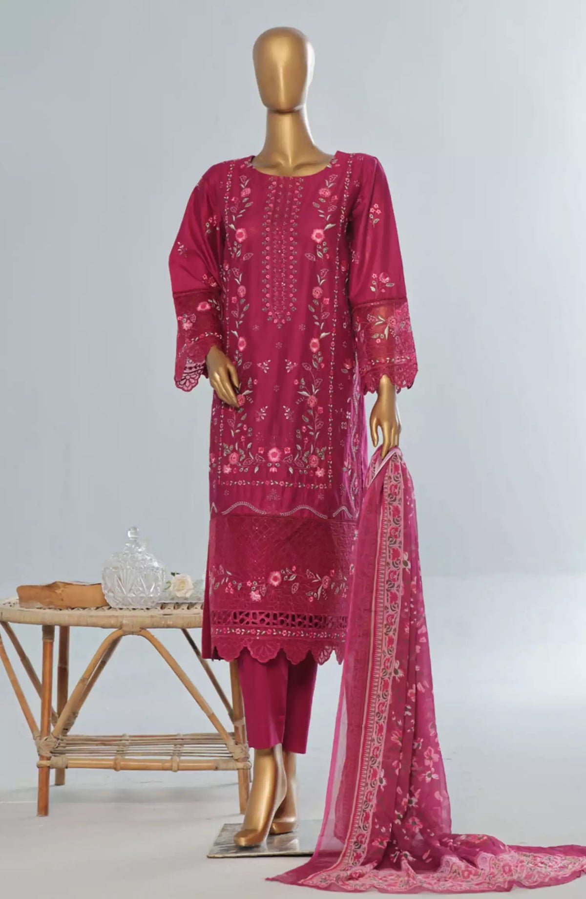 Bin Saeed Luxury RTW Cotton Embroidered Collection 2024 Vol 04 - Design 02