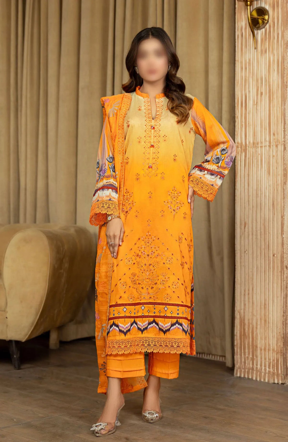 Khoobsurat Lawn Dora Digital Print Embroidered Collection 2024 Vol 02 - Design 02
