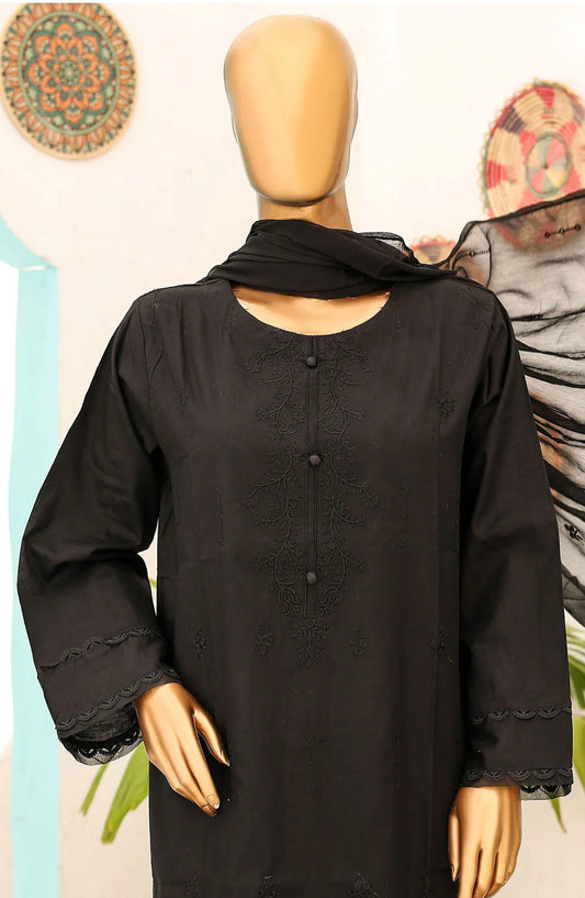 Monochrome Embroidered Lawn Collection by Naubahar - Design 02