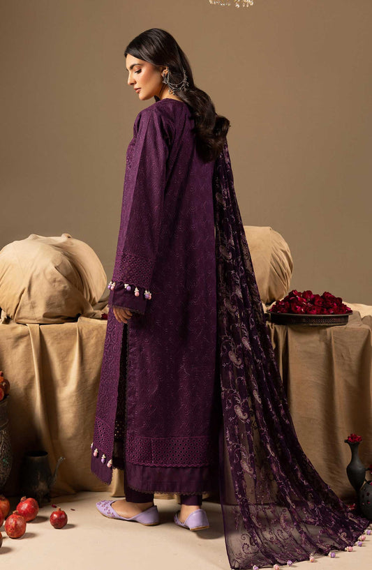 Mahees Dilkash by Riaz Arts Chikankari Lawn Unstitched 3 Piece - D-02 - RA25MD - Purple - Summer Collection