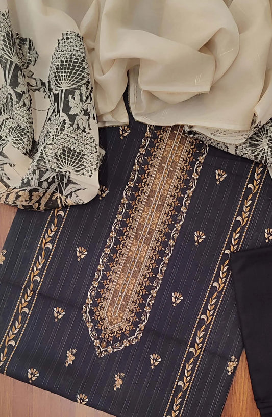 Printed Zari Lawn With Rangoli Fancy Dupatta Collection - Design 02