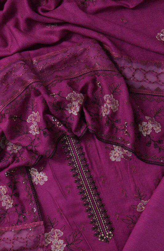 Noor Unstitch Embroidered Slub Collection - DESIGN-02