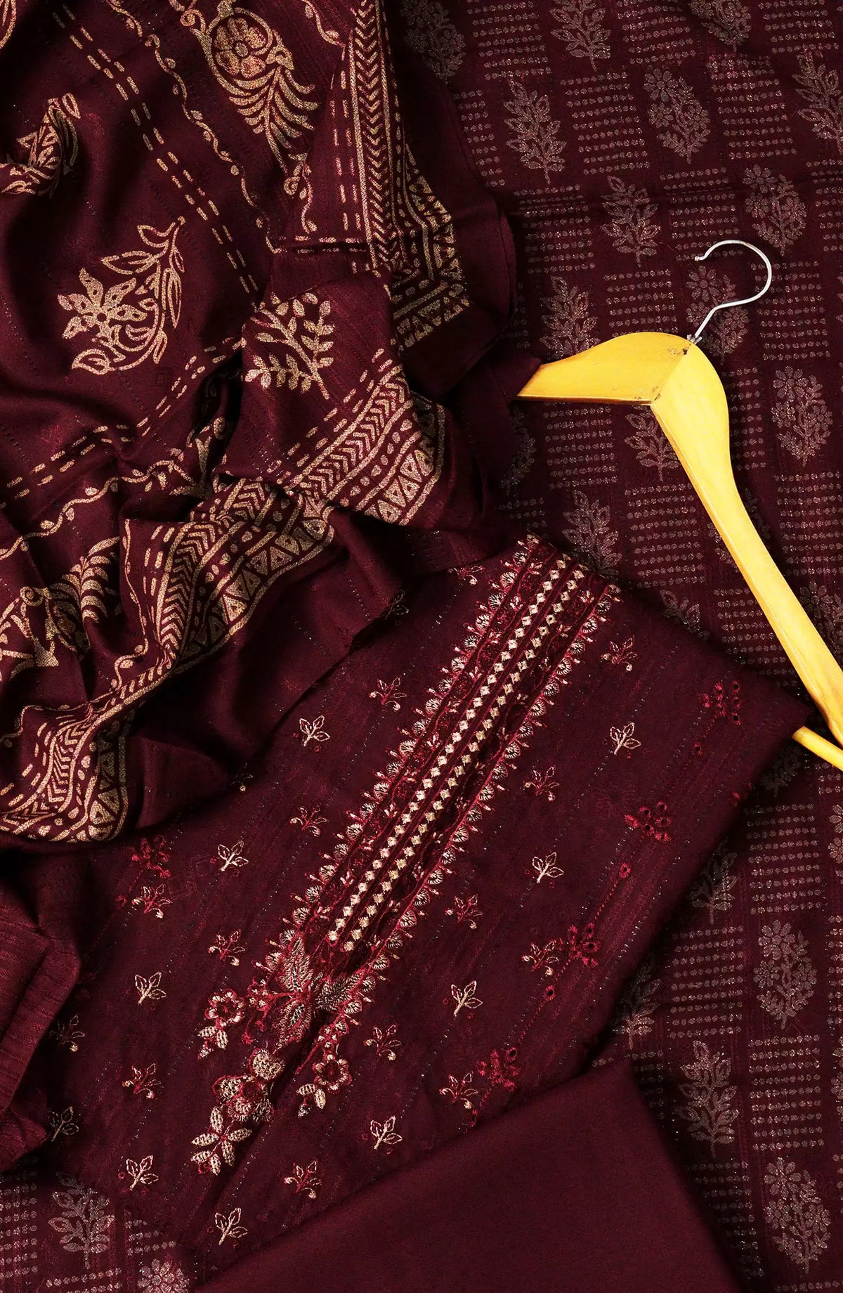 Manzil Dhanak Wool Embroidered Collection - Design 02