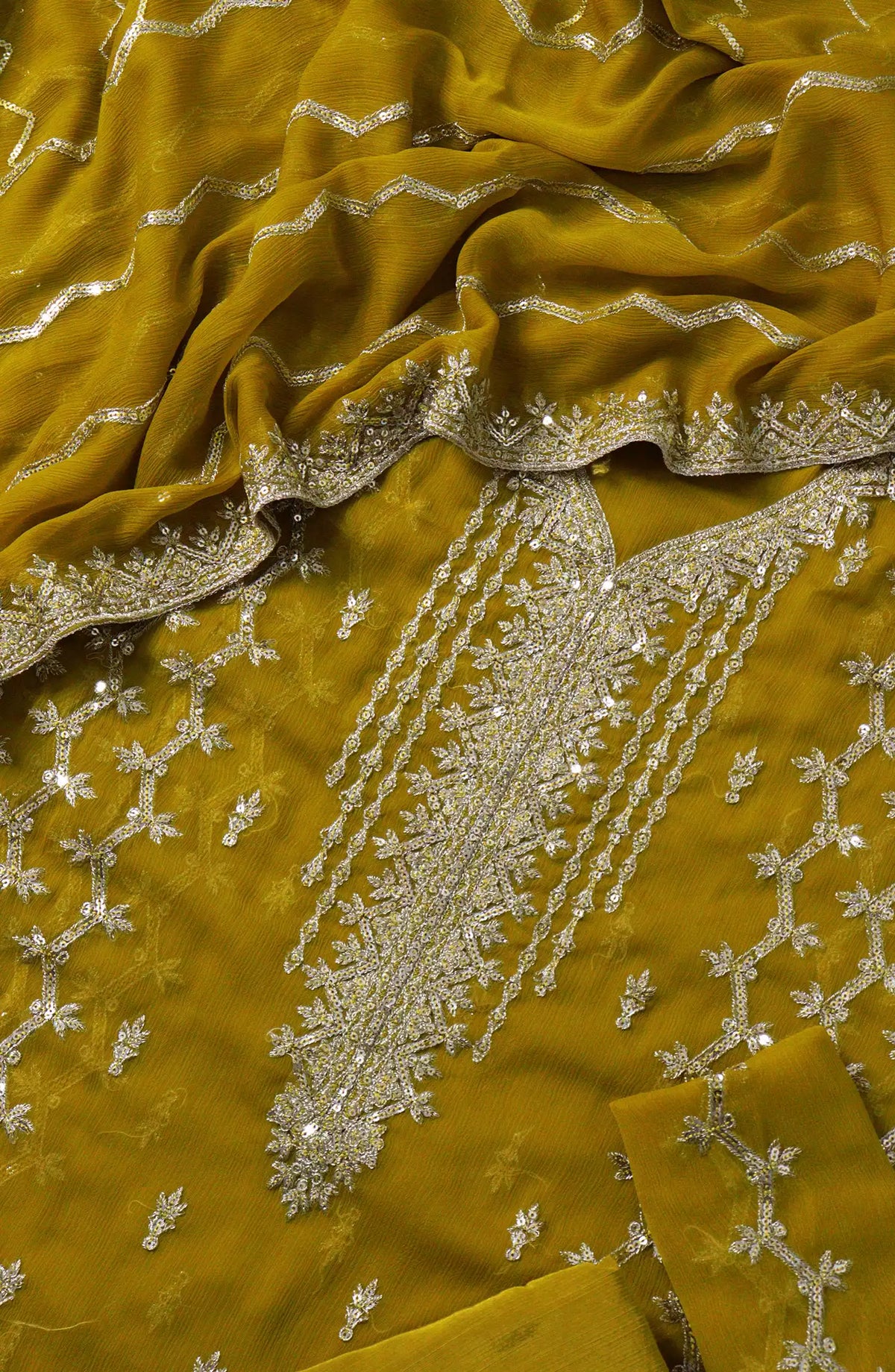 Crinklezza Unstitched Exclusive Crinkle Chiffon Collection by Amna Khadija - Design 02