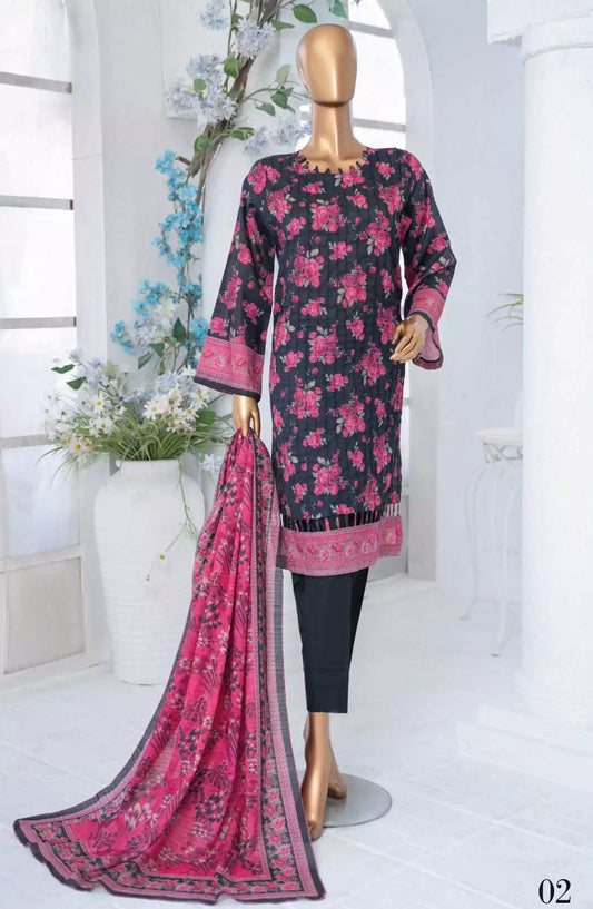 Safina Unstitch Fancy Cambric Collection 2024 Vol 03 - Design 02