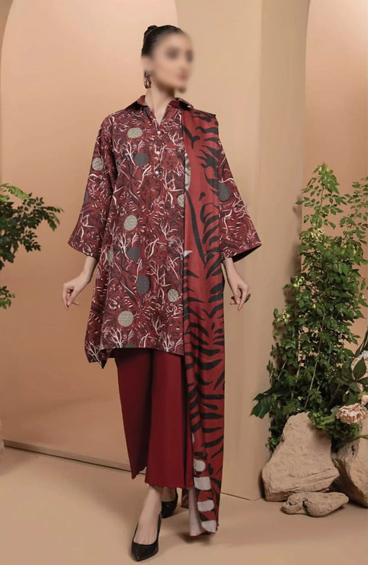 Zara By Hum Dum Printed Wool Shawl Collection - Design 02