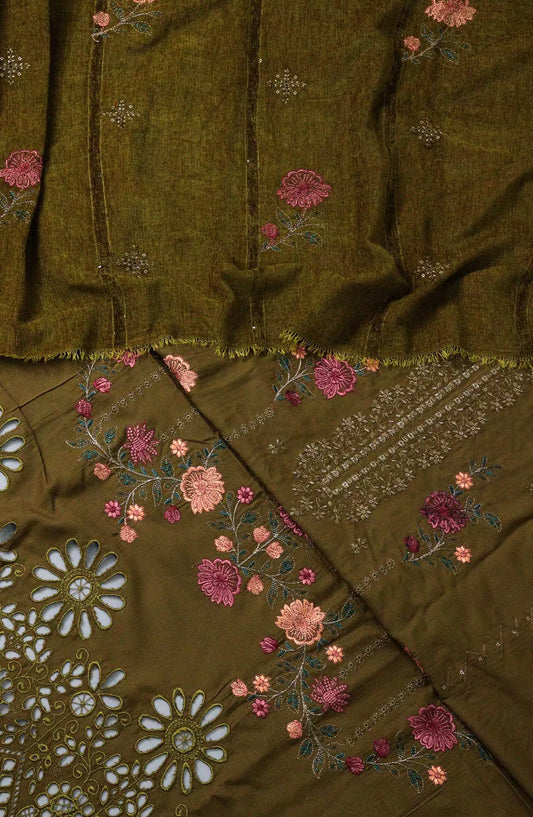Lush Premium Marina Chikankari Embroidered Collection - Design 02