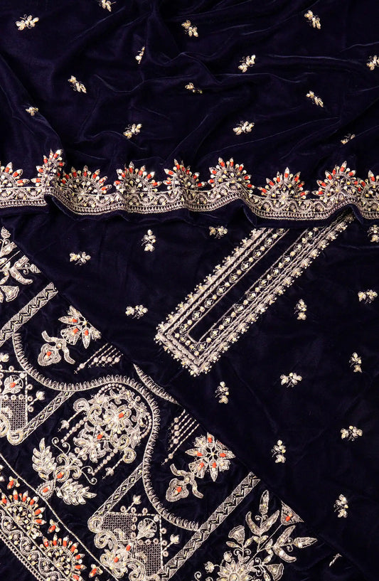 Exclusive Embroidered Velvet Collection-Design 02