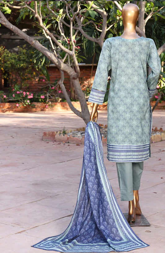 HZ RTW Prints Gardenia 3 Pcs Collection - DESIGN-02 GREEN