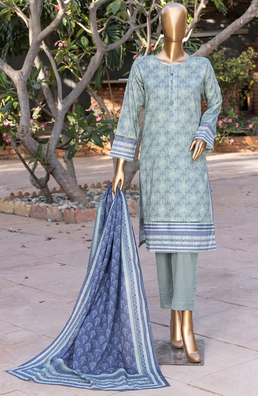 HZ RTW Prints Gardenia 3 Pcs Collection - DESIGN-02 GREEN