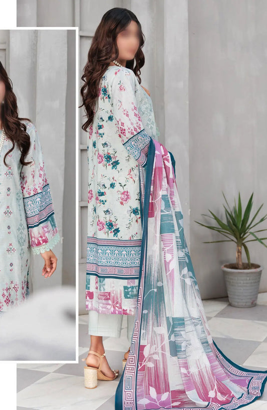 Jasmine Lawn Dora Digital Print Embroidered Collection 2024 - Design 03