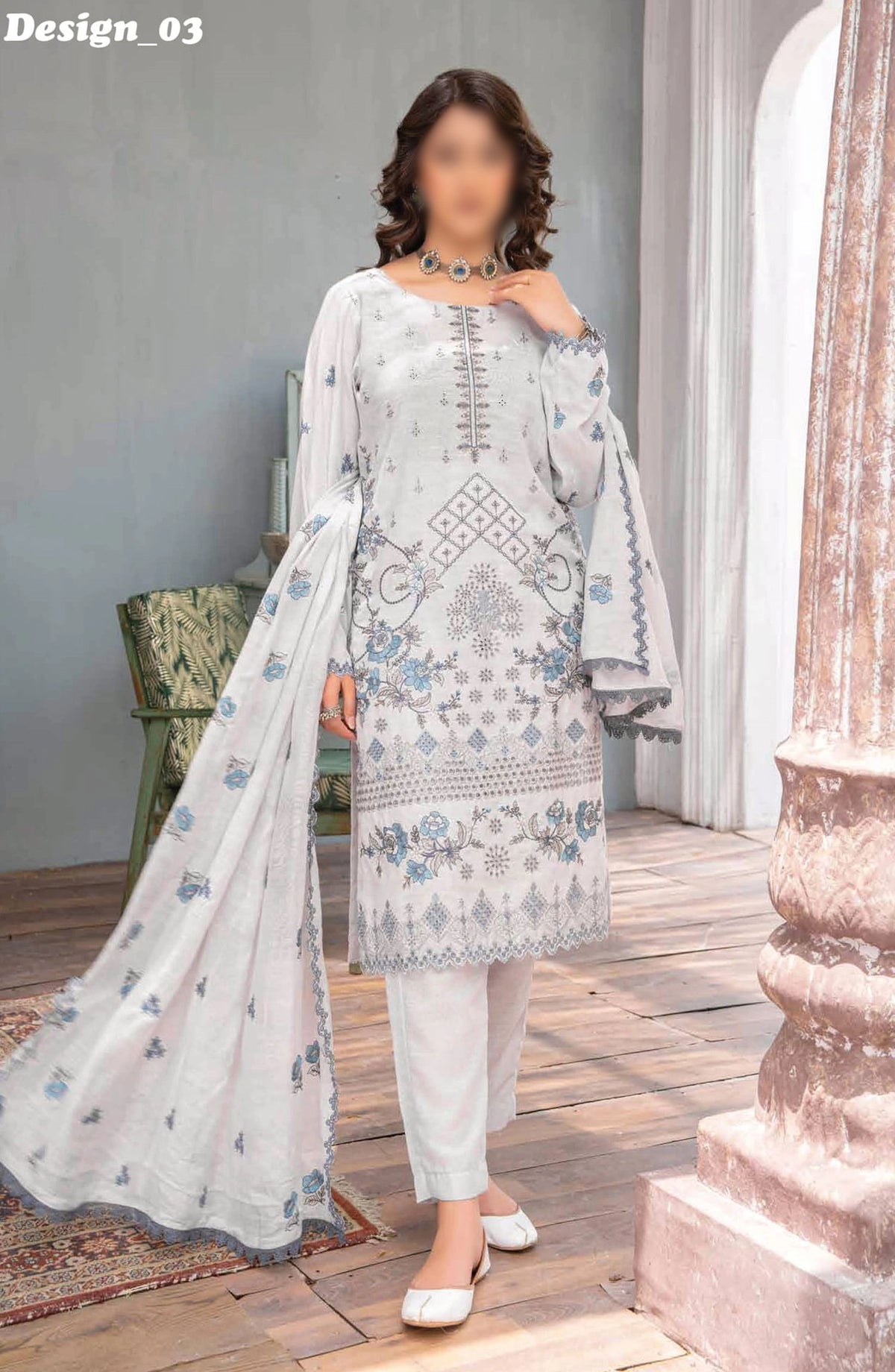 Aghaaz Luxury Karandi Embroidered Collection By Riaz Arts - Design 03