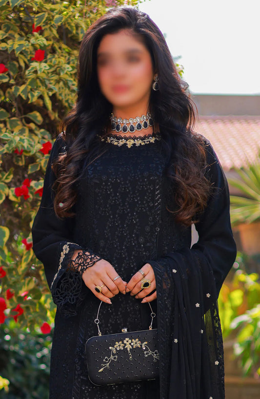 Guzel AQS Formal Festive Stitched 3 Pcs Chiffon Collection - Design 03