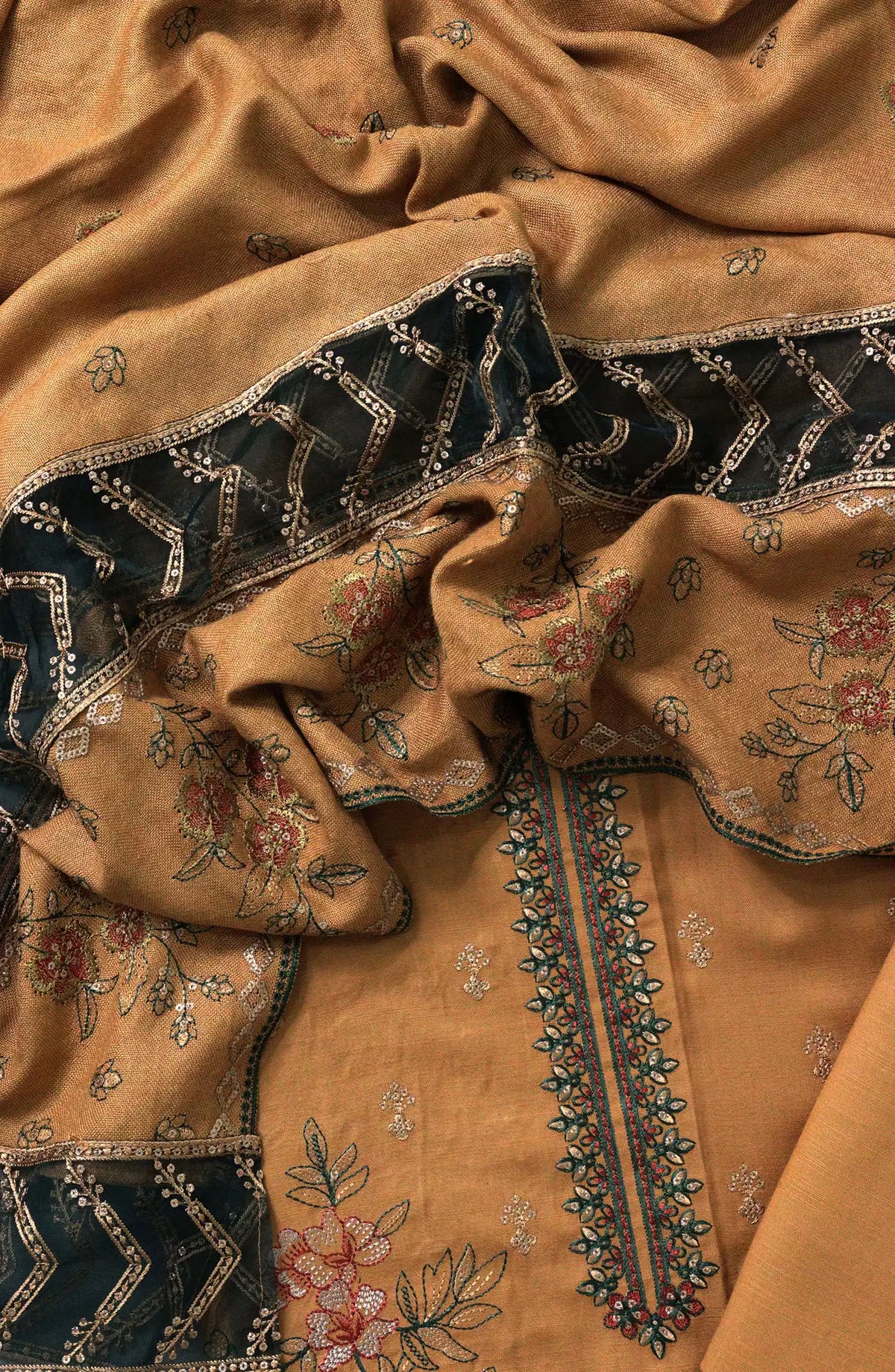 Noor Unstitch Embroidered Slub Collection - DESIGN-03