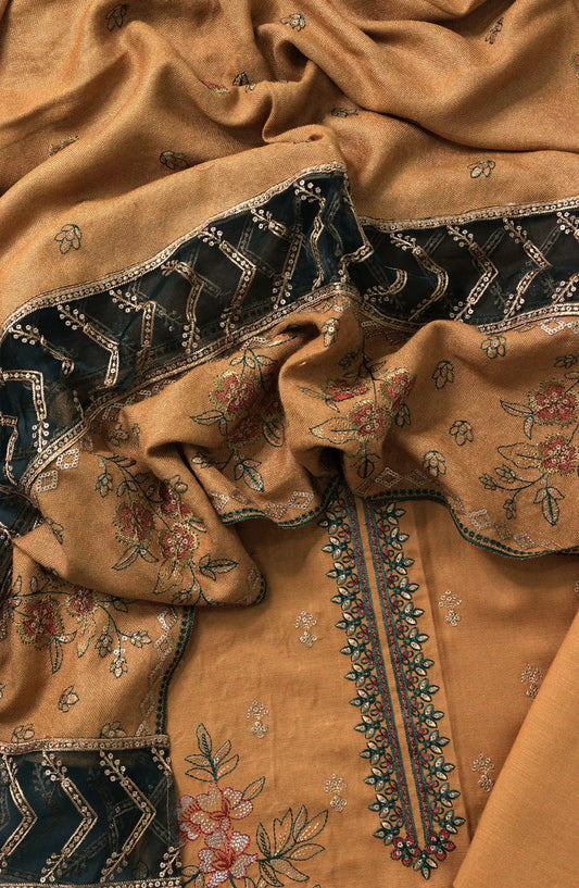 Noor Unstitch Embroidered Slub Collection - DESIGN-03