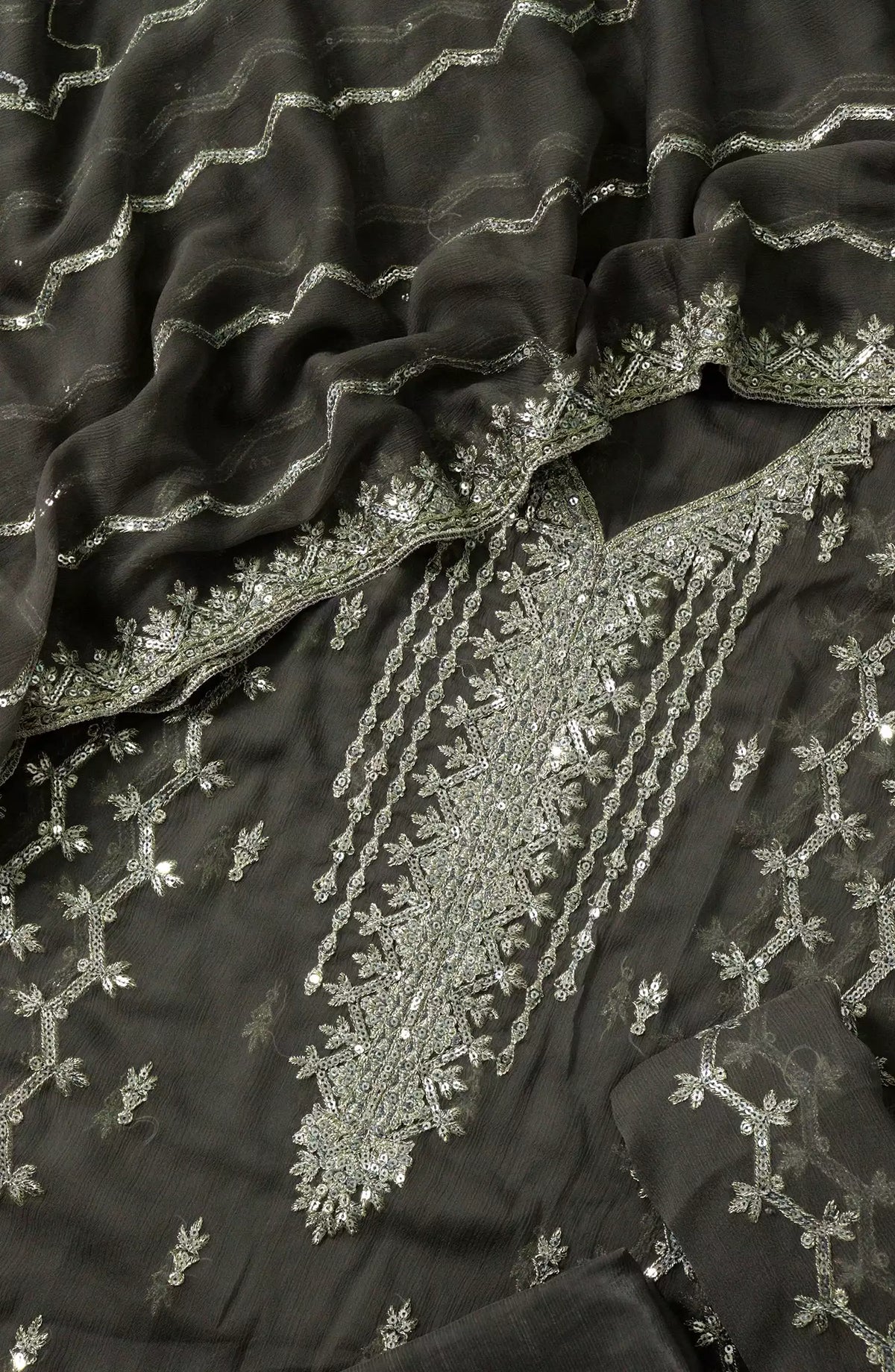 Crinklezza Unstitched Exclusive Crinkle Chiffon Collection by Amna Khadija - Design 03