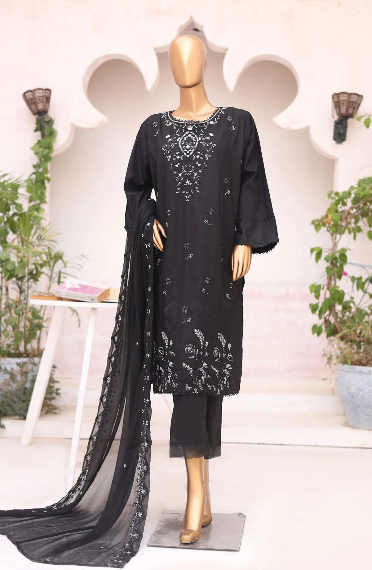 Monochrome Chikankari Collection Vol-1 by Naubahar - Design 03