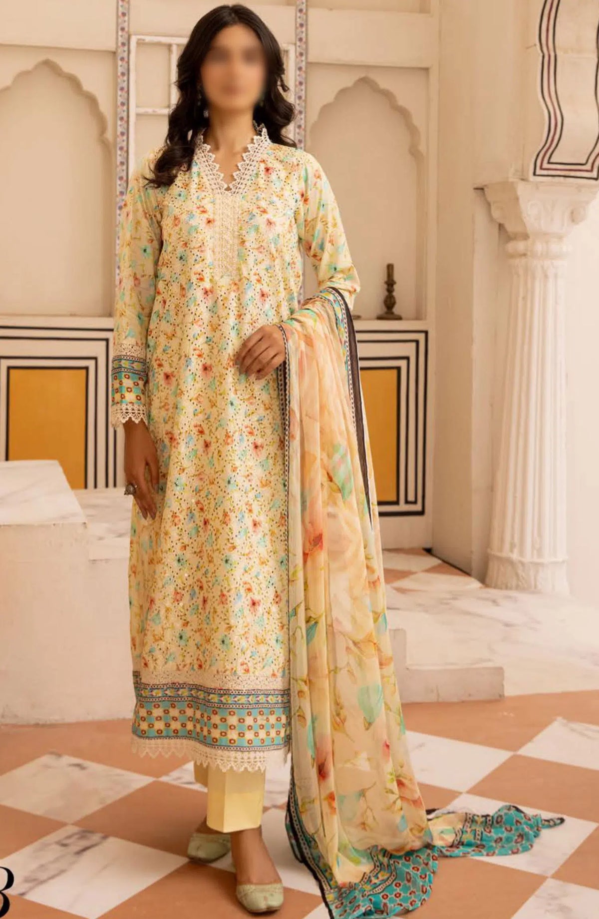 Mahees Printed Chikankari Lawn Collection By Riaz Arts - Design-03