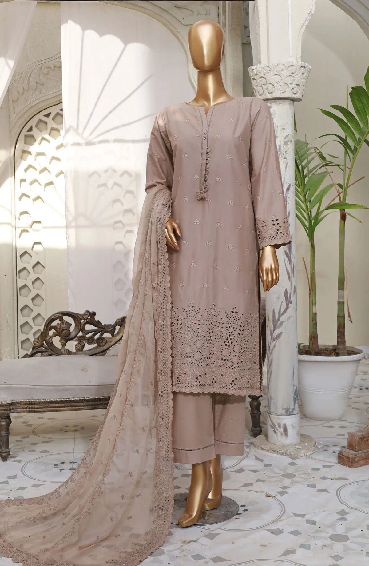 SADABAHAR Chikankari with Chiffon Embroidered Dupatta Collection - Design 03