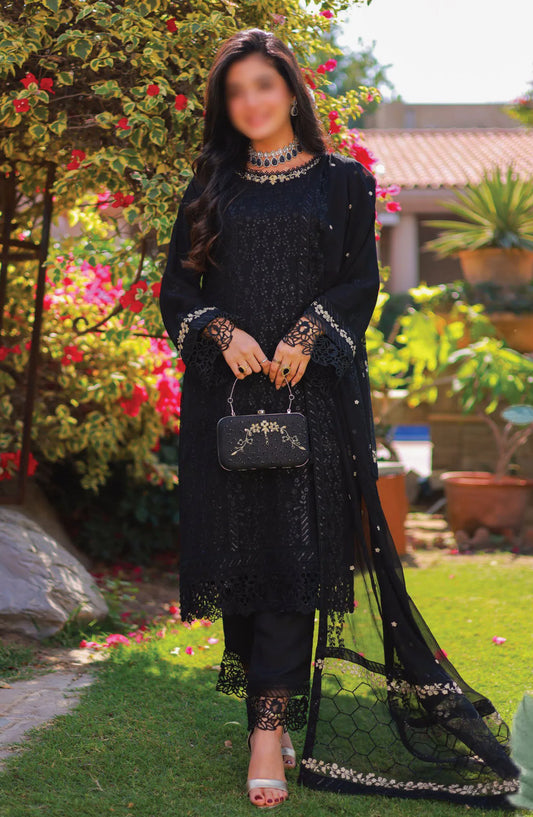 Guzel AQS Formal Festive Stitched 3 Pcs Chiffon Collection - Design 03