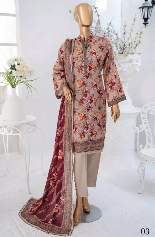 Safina Unstitch Fancy Cambric Collection 2024 Vol 03 - Design 03