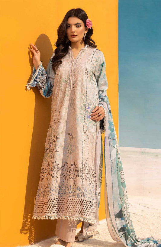 Mahees Rang e Bahar by Riaz Arts Chikankari Lawn Unstitched 3 Piece - D-03 - RA25MCL - Tea Pink - Summer Collection