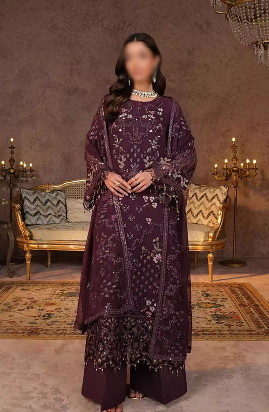 Lamisah Zebaish Luxury Chiffon Collection - Design -03 Sangria