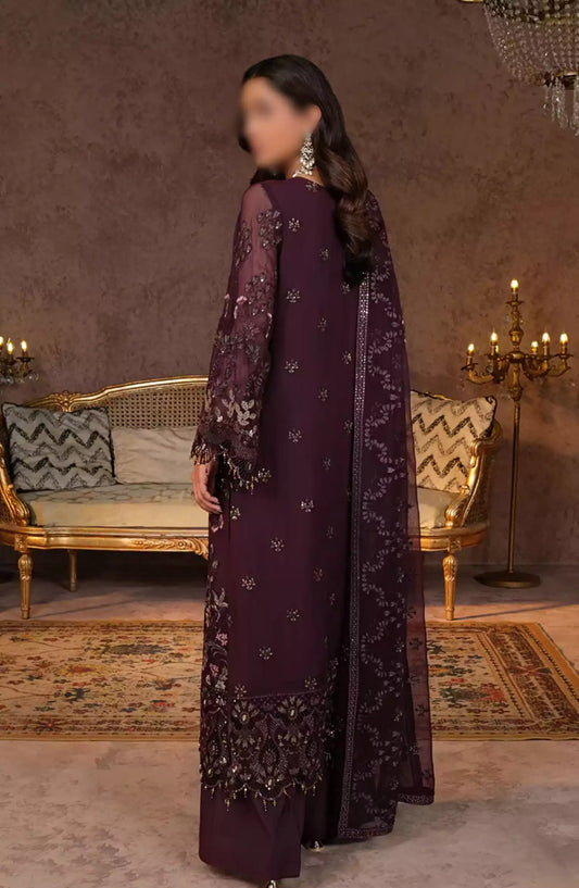Lamisah Zebaish Luxury Chiffon Collection - Design -03 Sangria