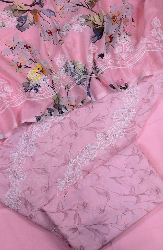 Amna Khadija Embroidered Lawn Unstitched 3 Piece - D-04 - AM25PEL - Light Pink - Summer Collection