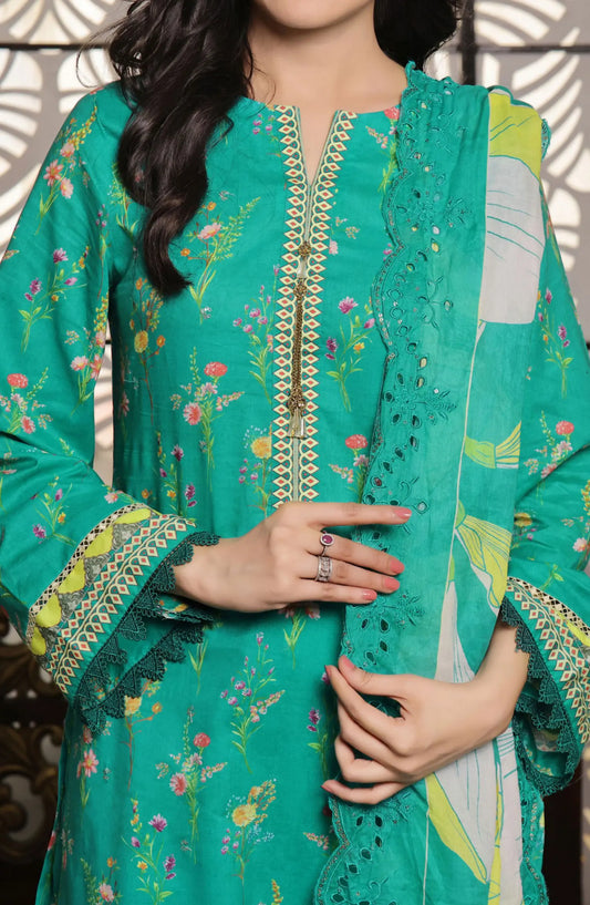 Zynah Digital Chickenkari Lawn Collection VOl 01 By VS Textiles - Design 04