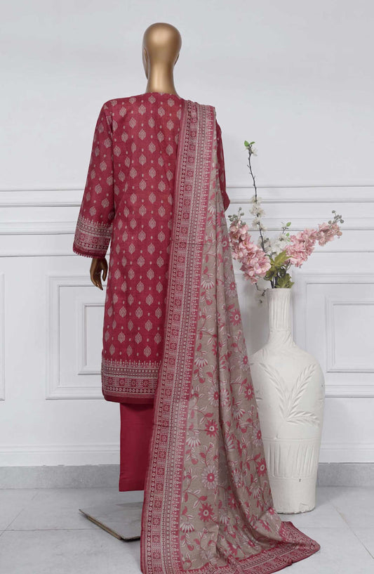 Sadabahar Printed Lawn Stitched 3 Piece - D-04 - SBD25PL - Hot Pink - Summer Collection