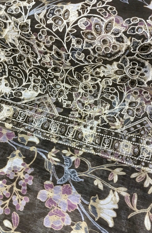 Chikankari Daman Embroidered Unstitched CO Ords By Amna Khadija - Design 04