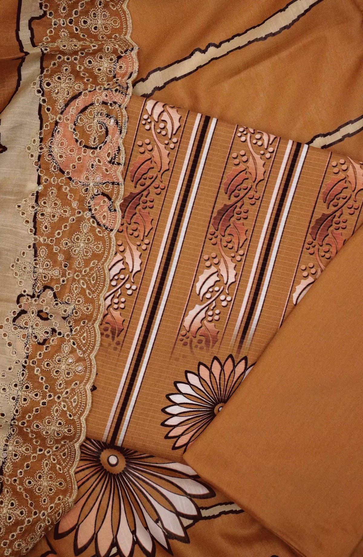 Printkari Unstitch Printed Viscose Collection with Emb Slub Voile Dupatta - Design 04