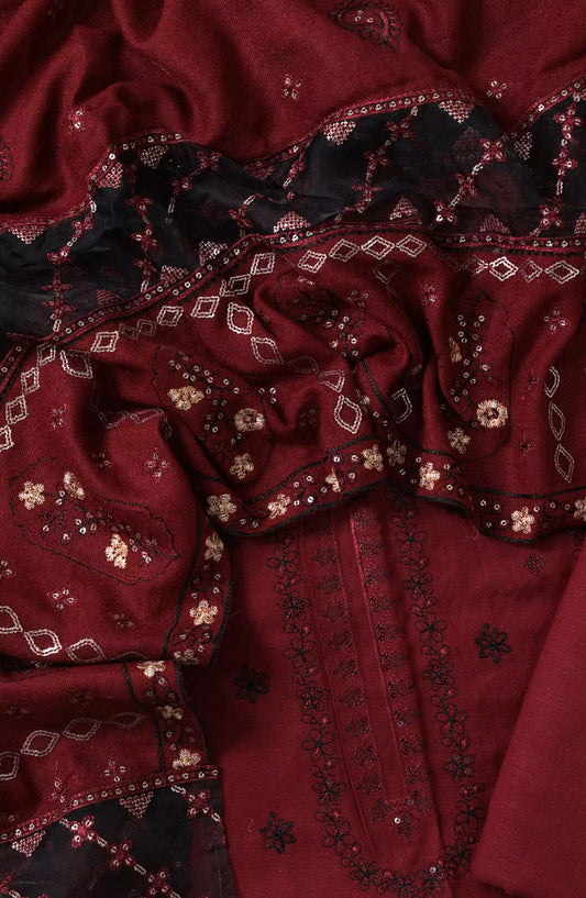 Noor Unstitch Embroidered Slub Collection - DESIGN-04