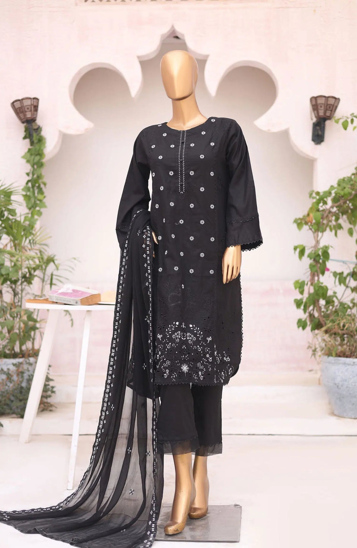 Monochrome Chikankari Collection Vol-2 by Naubahar - Design 04