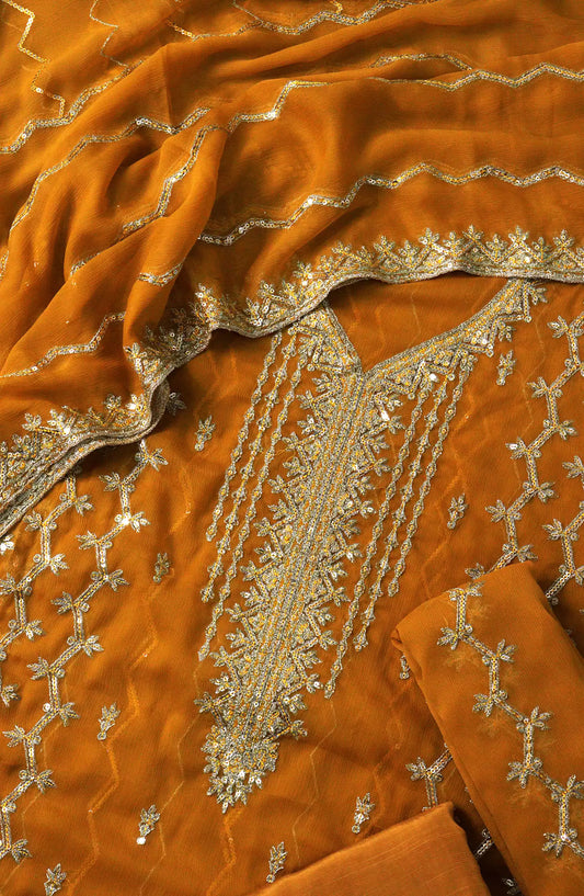 Crinklezza Unstitched Exclusive Crinkle Chiffon Collection by Amna Khadija - Design 04