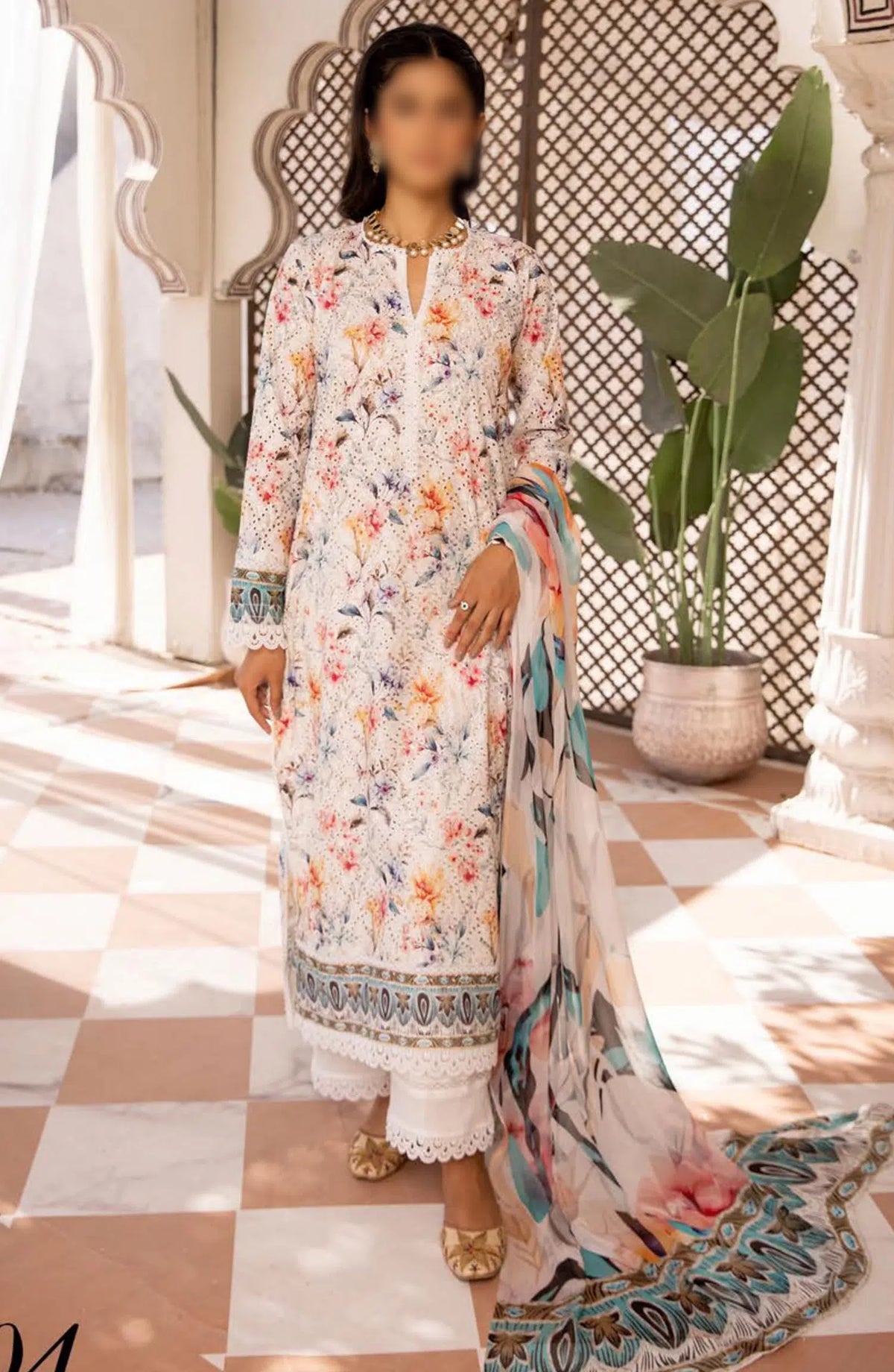 Mahees Printed Chikankari Lawn Collection By Riaz Arts - Design-04