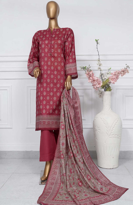 Sadabahar Printed Lawn Stitched 3 Piece - D-04 - SBD25PL - Hot Pink - Summer Collection