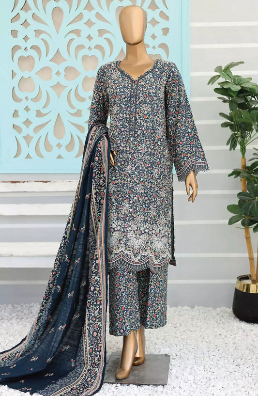 Bin Saeed Exclusive RTW Chikankari Embroidered Khaddar Collection - Design 04