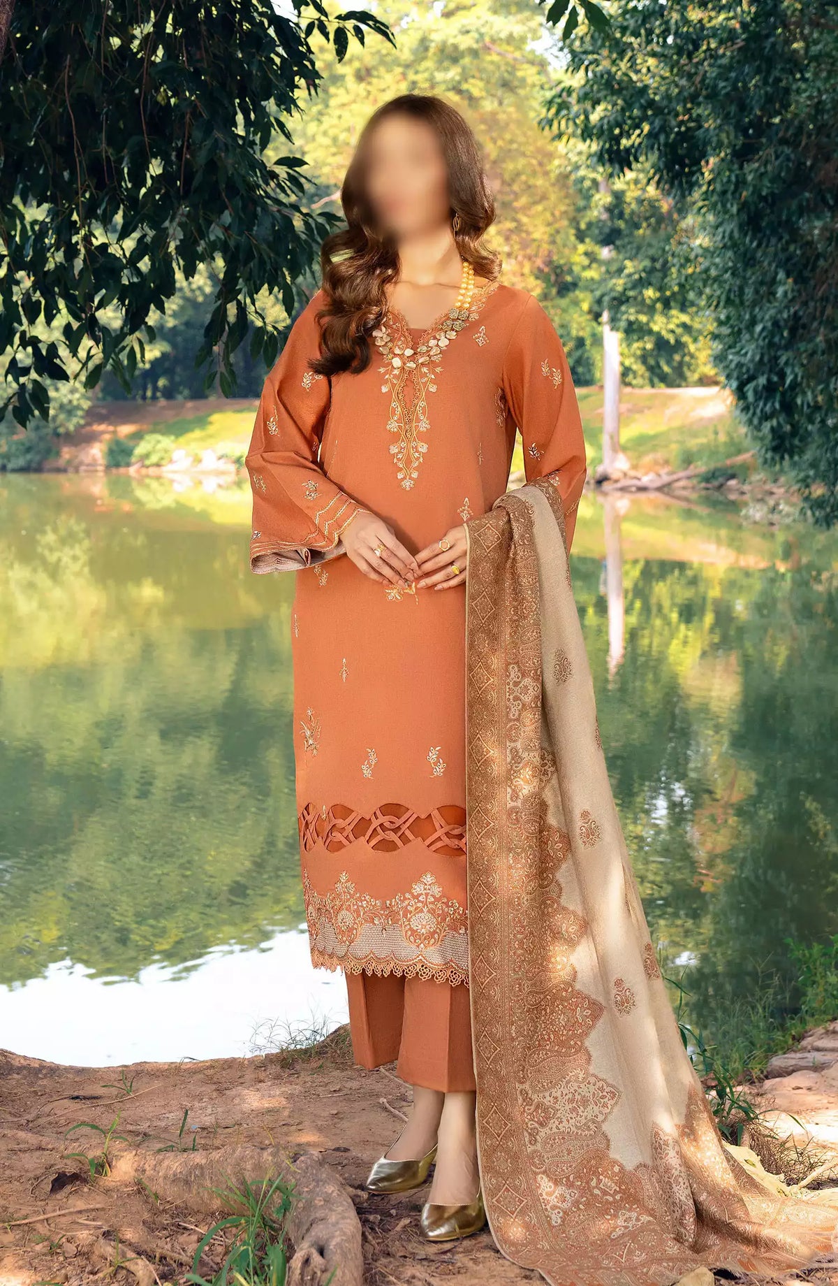 Onara Embroidered Khaddar Unstitched Collection 2024 - Design 04