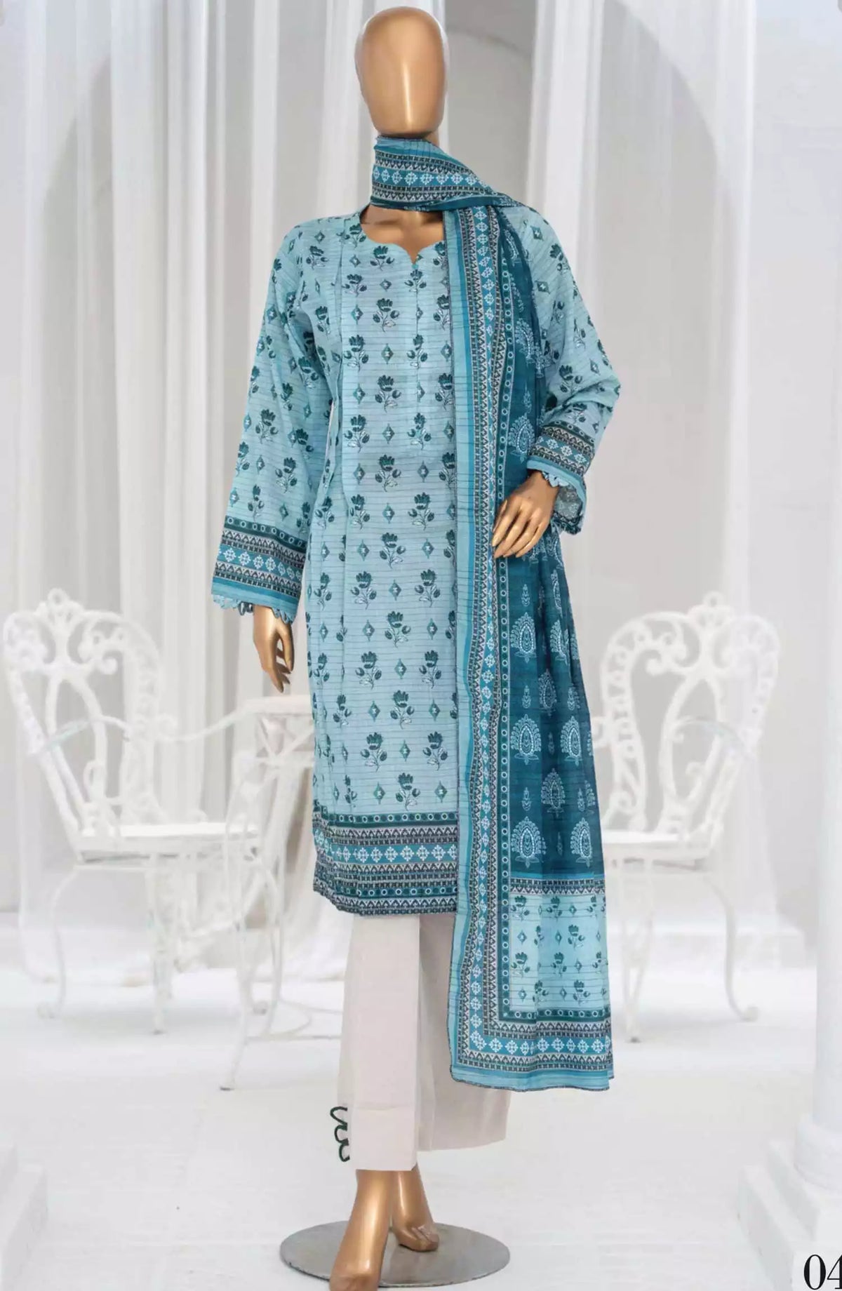 Safina Unstitch Fancy Cambric Collection 2024 Vol 03 - Design 04