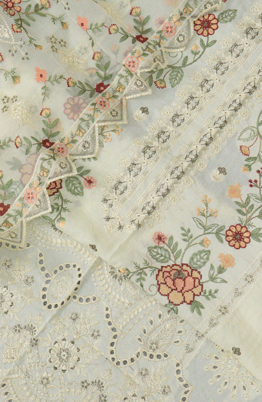 Exclusive Embroidery Unstitch Swiss Voil Collection - DESIGN-04